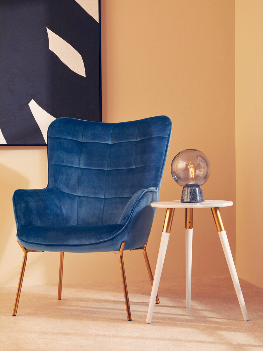 Lamonte Globe Lamp with Black Marble Base