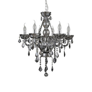 Murano Smoked Chrome And Crystal Chandelier
