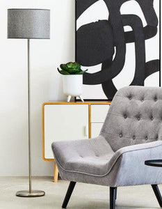 Forma Grey Waffle Effect Shade Floor Lamp