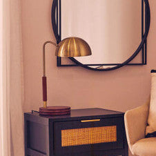 Sydnee Antique Brass Finish Task Lamp With Wood Base - image 3