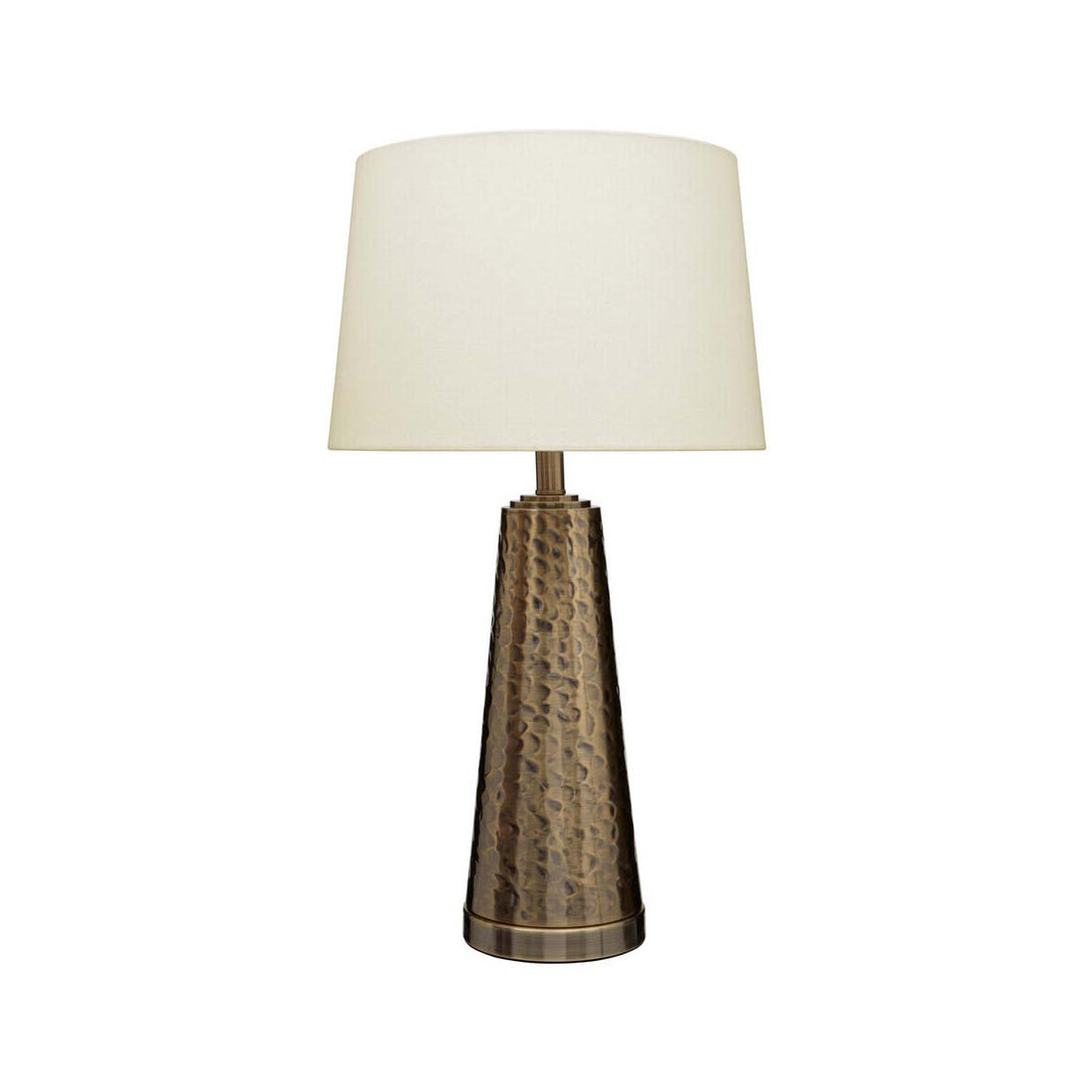 Spiridon Antique Brass Finish Table Lamp With Cream Shade