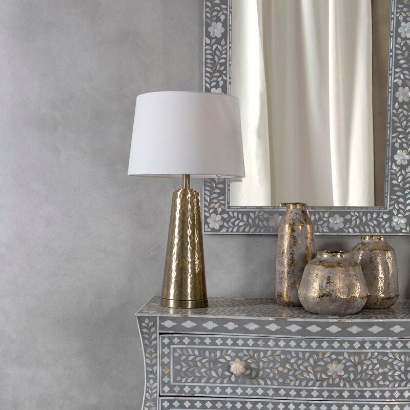 Spiridon Antique Brass Finish Table Lamp With Cream Shade - image 2