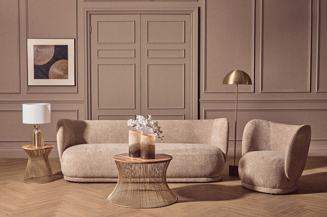 Sellis Clear Glass And Brass Finish Metal Table Lamp