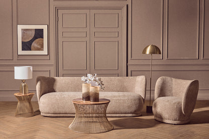 Sellis Clear Glass And Brass Finish Metal Table Lamp