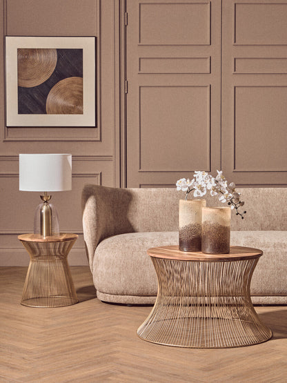 Sellis Clear Glass And Brass Finish Metal Table Lamp