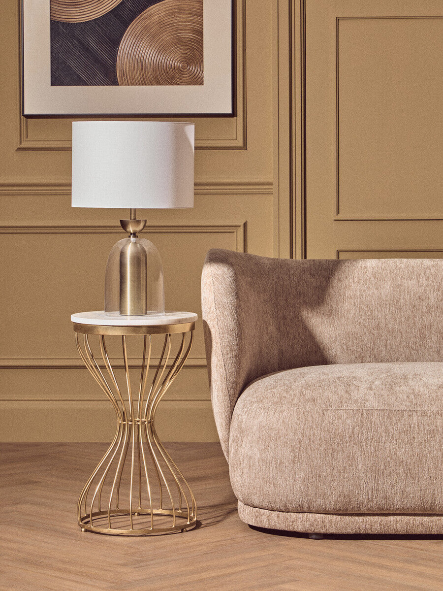 Sellis Clear Glass and Antique Brass Finish Metal Table Lamp - image 6