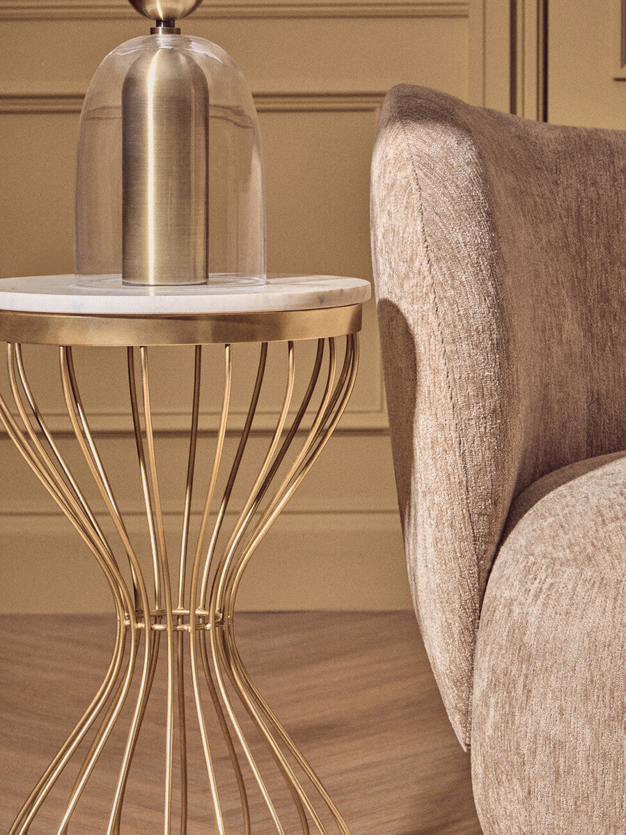 Sellis Clear Glass and Antique Brass Finish Metal Table Lamp - image 7