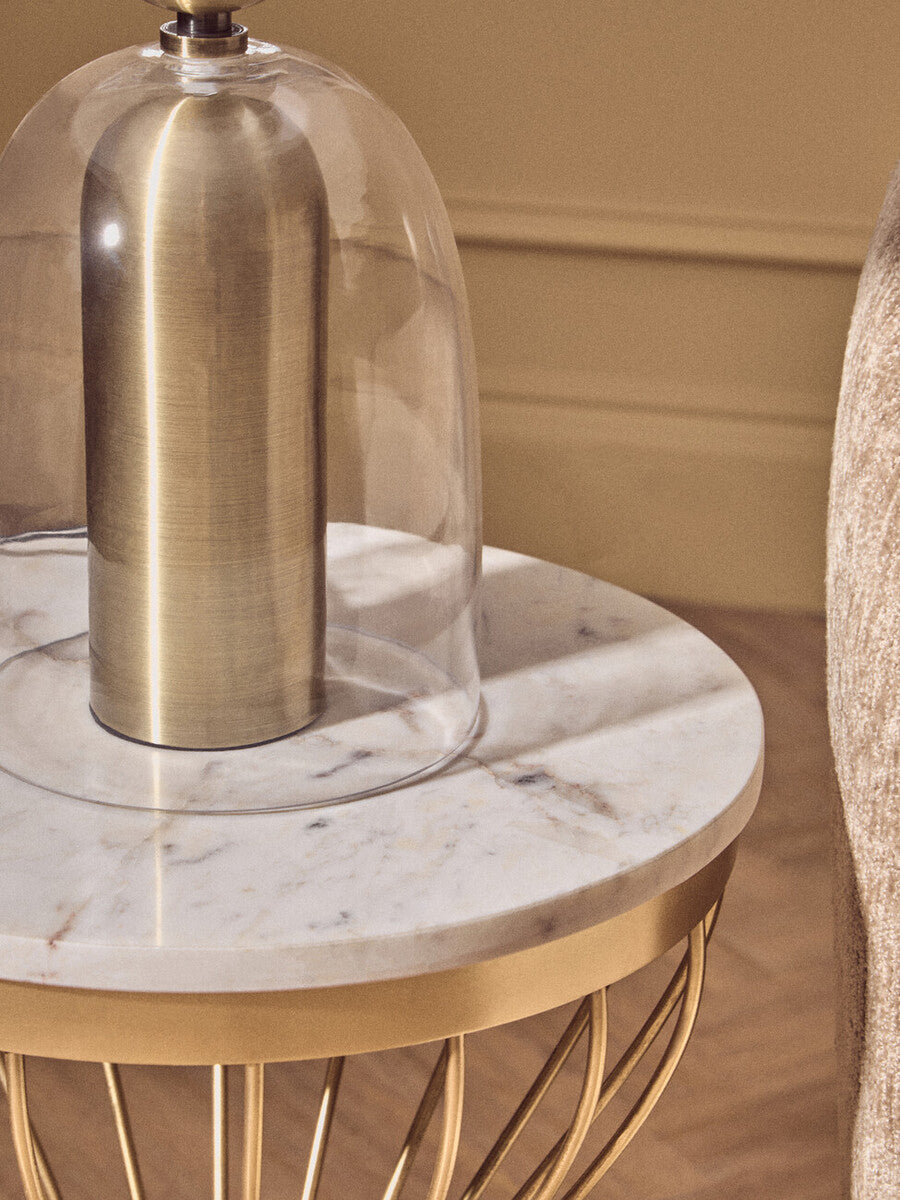 Sellis Clear Glass and Antique Brass Finish Metal Table Lamp - image 8