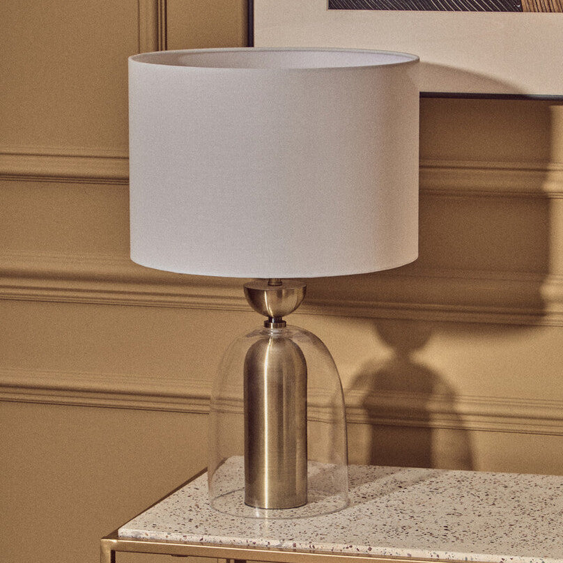 Sellis Clear Glass and Antique Brass Finish Metal Table Lamp - image 11