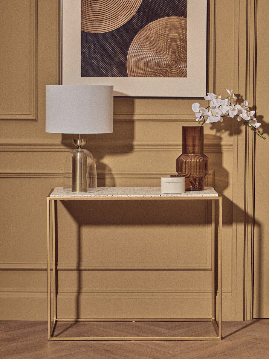 Sellis Clear Glass and Antique Brass Finish Metal Table Lamp - image 12