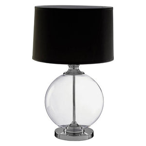 Small Glass Table Lamp with Black Silk Shade | Edna