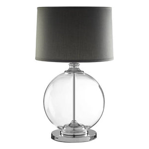 Glass Table Lamp with Grey Linen Shade | Edna