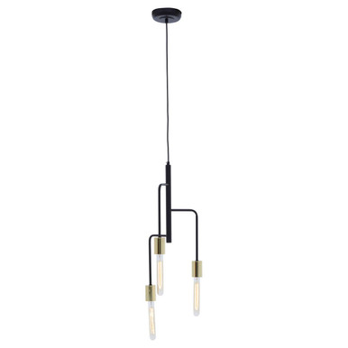 Lagona 3 Bulb Gold And Black Pendant Light