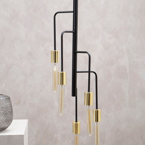 5 Bulb Gold and Black Pendant Light | Lagona
