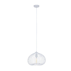 1 Bulb White Finish Pendant Light | Lavis