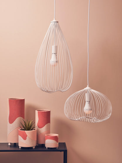Lavis 1 Bulb White Finish Pendant Light