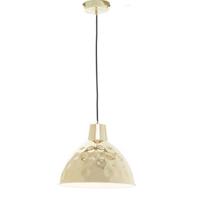 Gold Finish Hammered Pendant Light 35cm | Leni