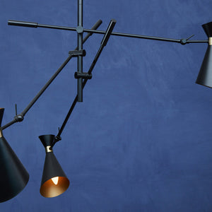 3 Shade Black and Gold Pendant | Linox