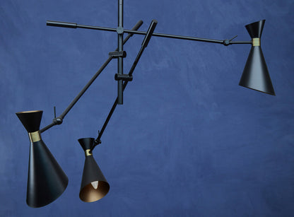 Linox 3 Shade Black And Gold Pendant