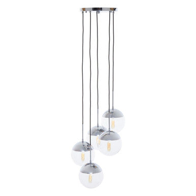 Revive Chrome Finish Five Pendant Lights