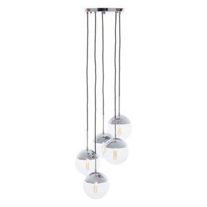 Revive Chrome Finish Five Pendant Lights