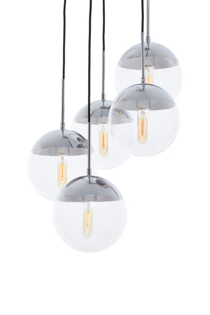 Revive Chrome Finish Five Pendant Lights