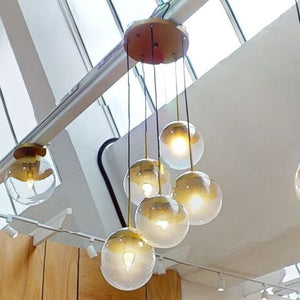 Gold Finish Five Pendant Lights | Revive