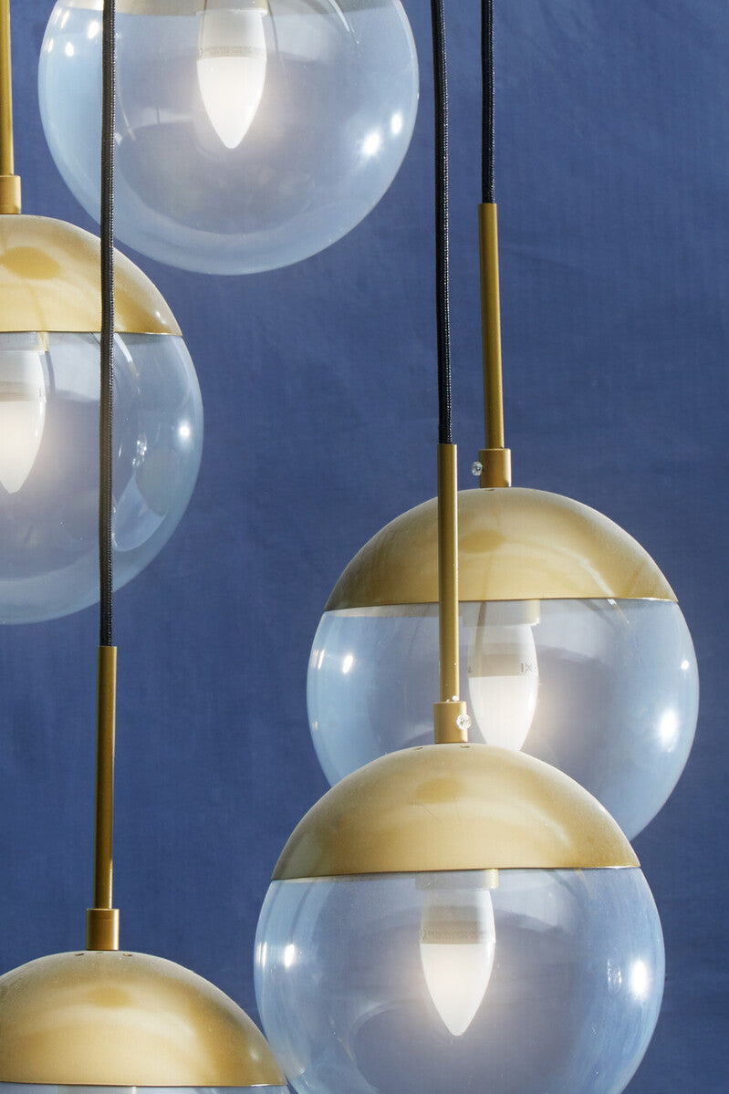 Revive Gold Finish Five Pendant Lights