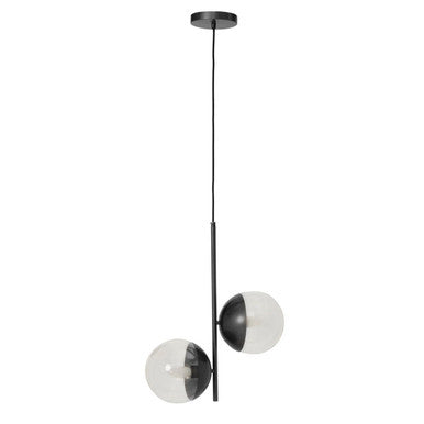 Revive Black Finish 2 Bulb Pendant Light