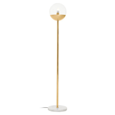 Revive Gold Finish Metal Floor Lamp with White Marble Base
