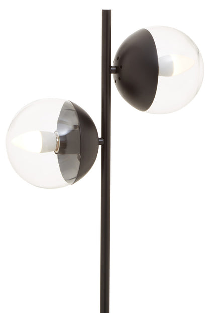 Revive Two Light Black Metal and Marble Table Lamp
