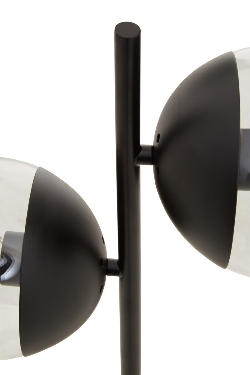 Revive Two Light Black Metal and Marble Table Lamp