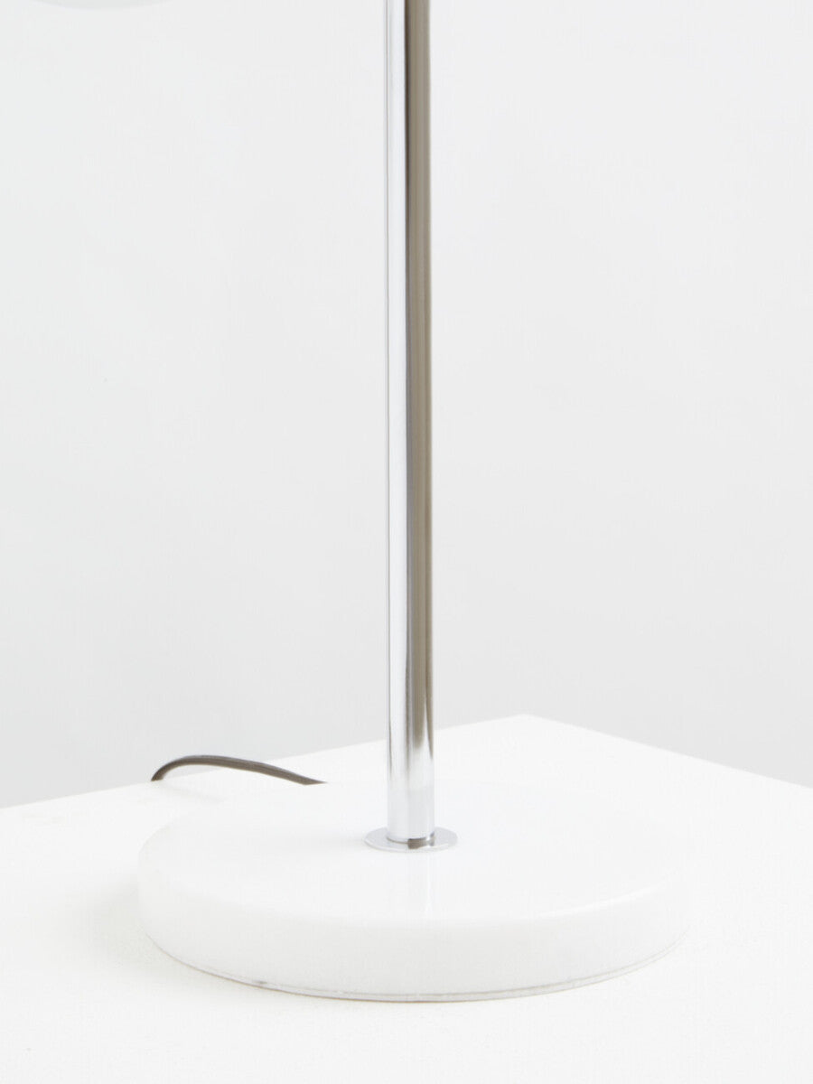 Revive Two Light Chrome and White Marble Table Lamp