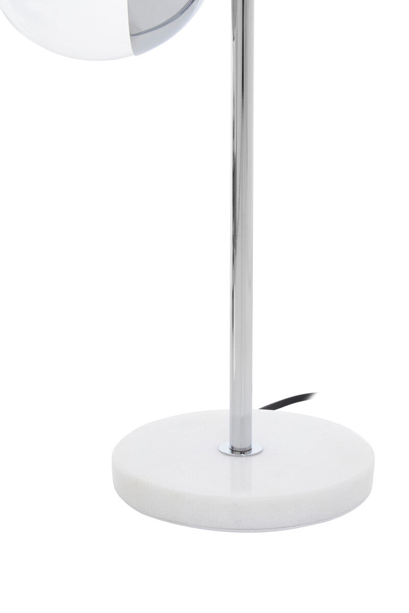 Revive Two Light Chrome and White Marble Table Lamp