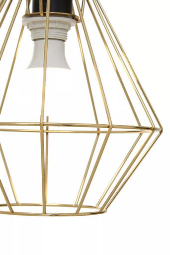 Wyra Champagne Gold Cage Pendant Light