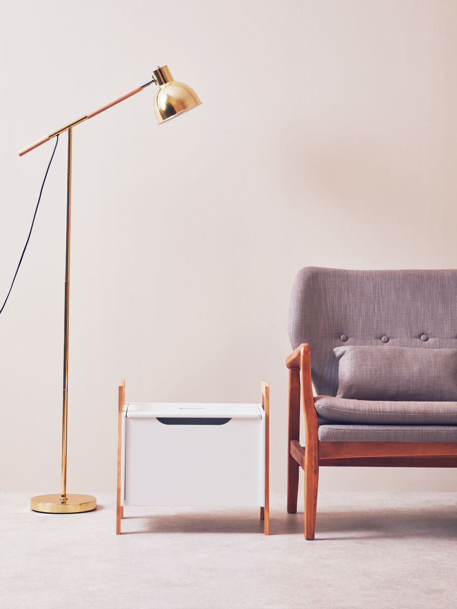 Stockholm Shiny Brass Adjustable Floor Lamp