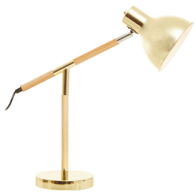Stockholm Adjustable Desk Lamp in Shiny Brass Finish