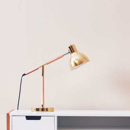 Stockholm Adjustable Desk Lamp in Shiny Brass Finish