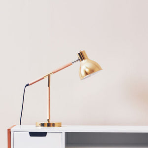 Stockholm Adjustable Desk Lamp in Shiny Brass Finish