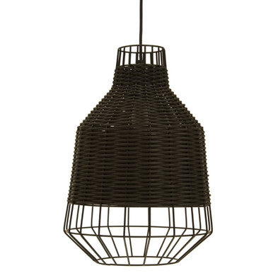 Jaya Black Rattan Pendant Lamp