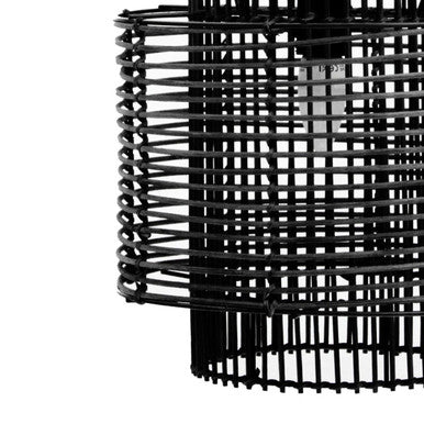 Jaya Black Rattan Overlapping Pendant Light - image 4
