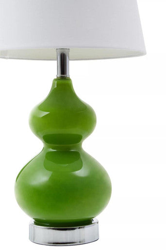 Heidy Green Glass Table Lamp With White Shade - image 3