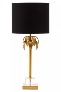 Herta Gold Finish Palm Tree Design Table Lamp