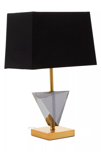 Halina Smoked Crystal Table Lamp with Gold Metal - image 3