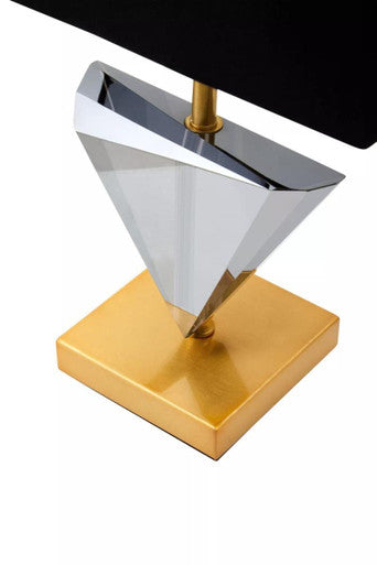 Halina Smoked Crystal Table Lamp with Gold Metal - image 7