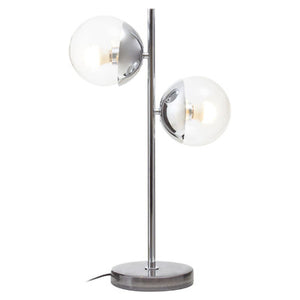 Revive Two Light Silver and Black Marble Table Lamp