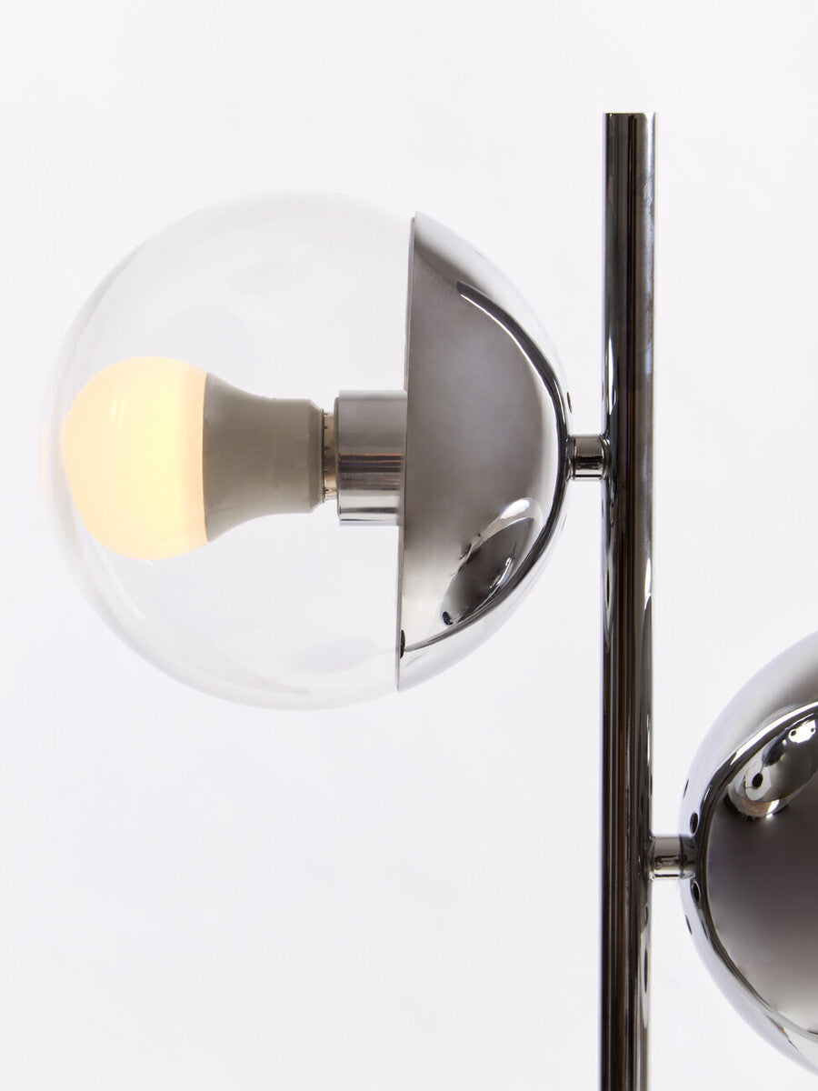 Revive Two Light Silver and Black Marble Table Lamp