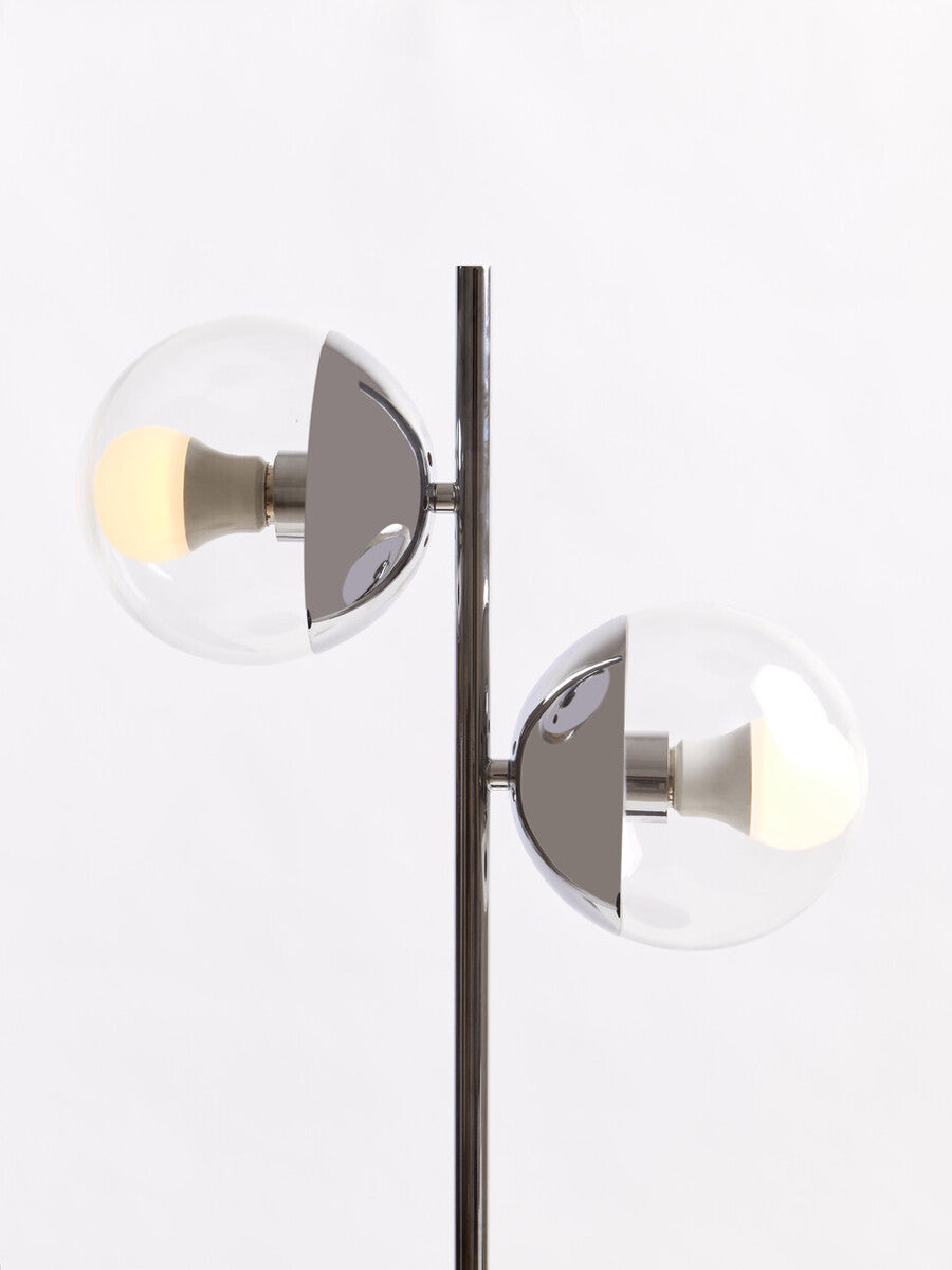 Revive Two Light Silver and Black Marble Table Lamp