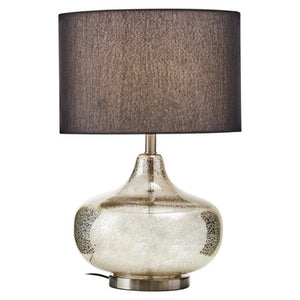 Silver Glass with Black Shade Table Lamp | Luz