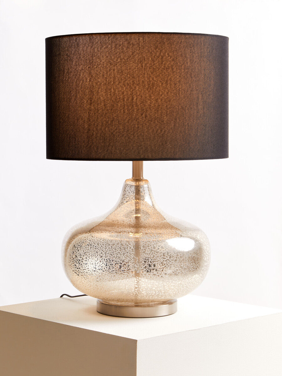 Luz Silver Glass with Black Shade Table Lamp - image 4